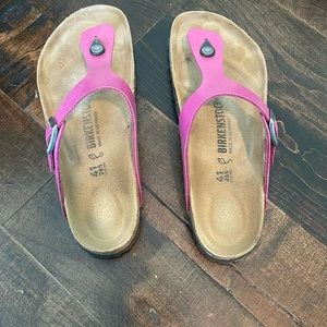 Pink Birkenstock Gizeh Sandals